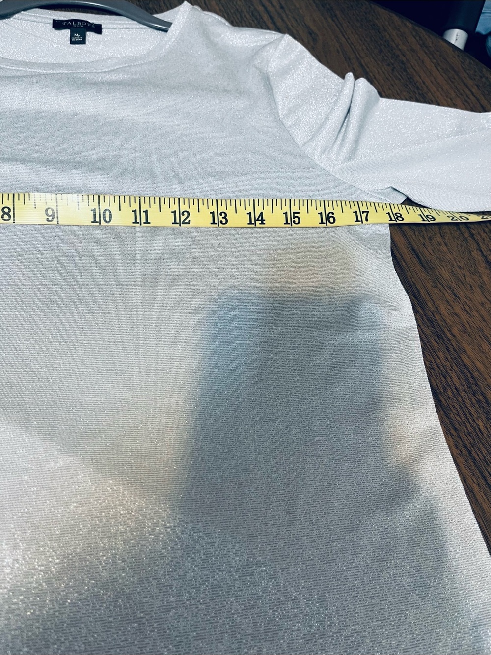 Talbots Silver Metallic Long-Sleeve Crewneck Top - Picture 5 of 6